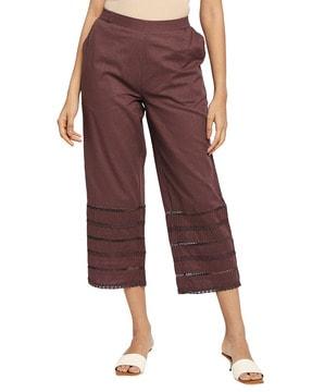 textured pants with slip pockets