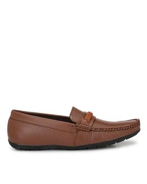 textured penny loafers