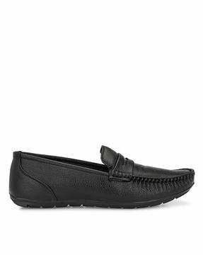 textured penny loafers