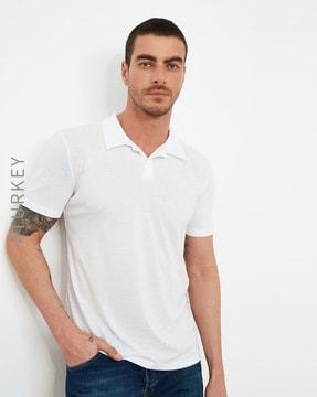 textured polo t-shirt