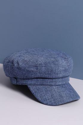 textured polyester men's bretan cap - blue