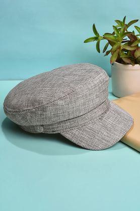 textured polyester men's bretan cap - grey