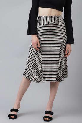 textured polyester regular fit women's skirt - peach