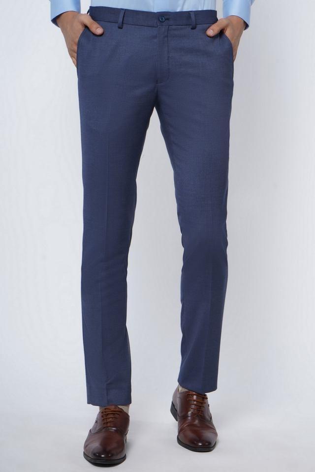 textured polyester slim fit mens formal wear trousers