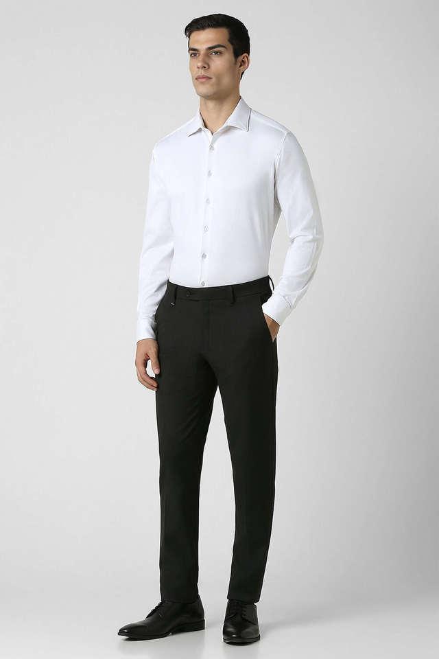 textured polyester super slim fit mens formal trousers