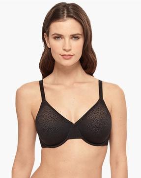 textured print non-padded bra