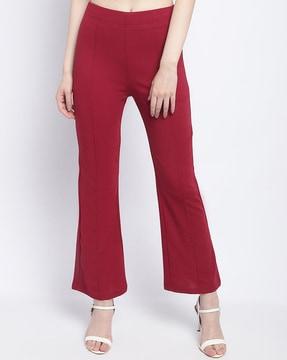 textured print relaxed fit trousers
