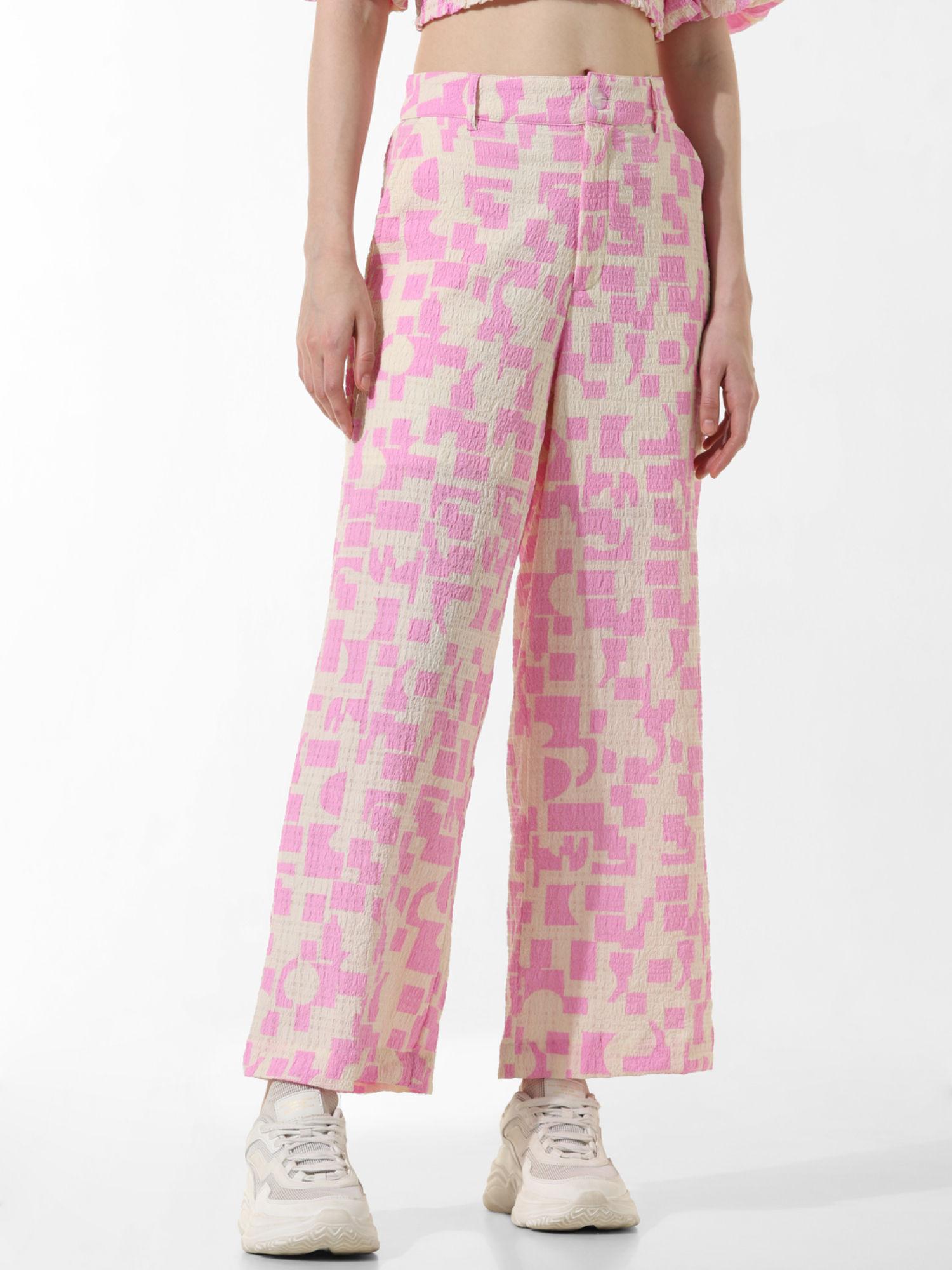 textured printed pant