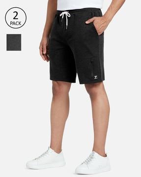 textured printed regular fit shorts