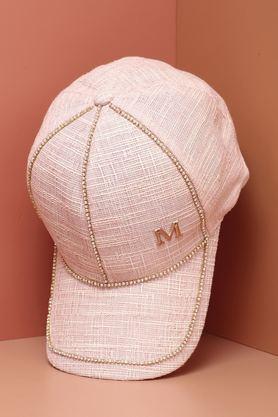 textured pu men's baseball cap - natural