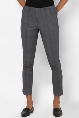 textured rayon regular fit womens casual pants - charcoal