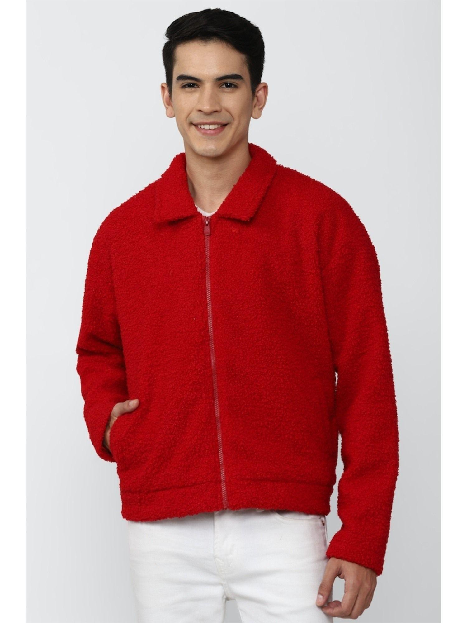 textured red textured jackets