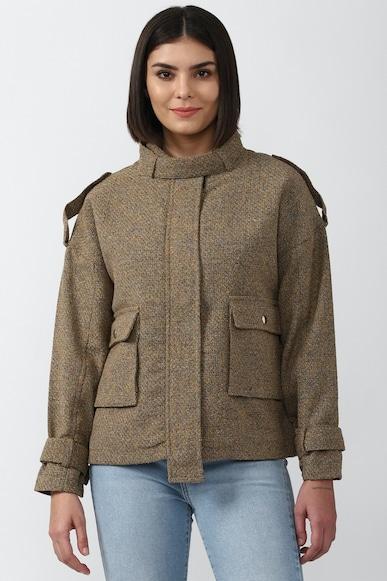 textured regular fit jackets