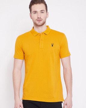 textured regular fit polo t-shirt