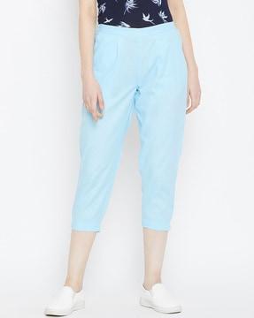 textured relaxed fit capris