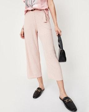 textured relaxed fit trousers