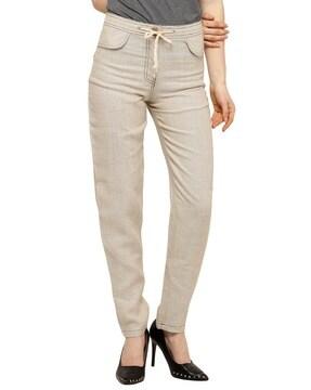 textured relaxed fit trousers