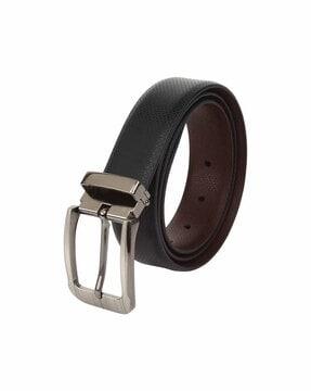 textured reversible belt with buckle closure  