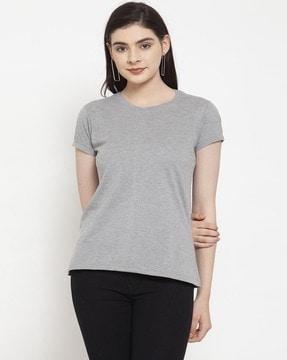 textured round neck slim fit t-shirt