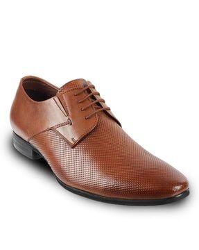 textured round-toe derbys