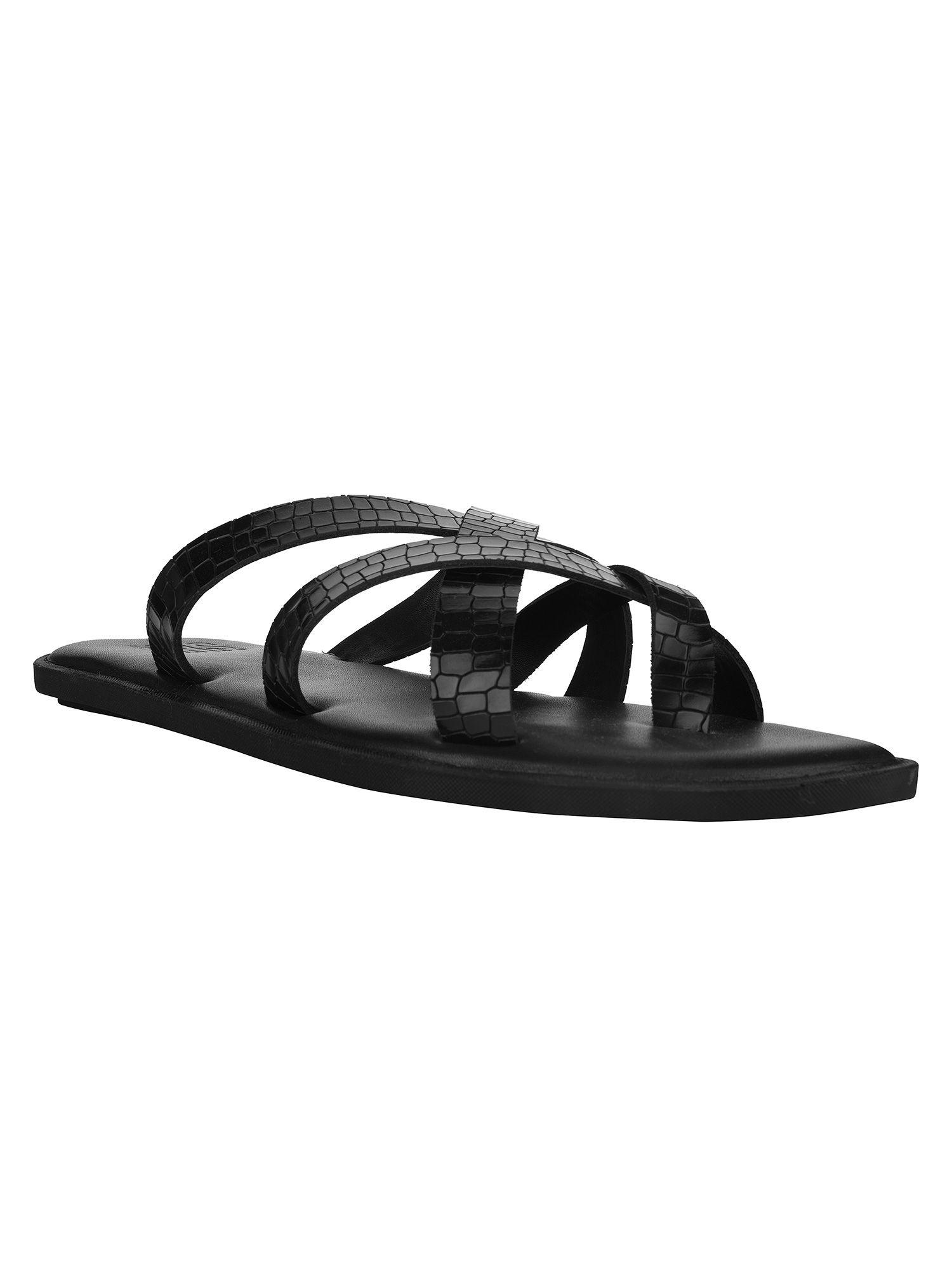 textured salvadore black sandals