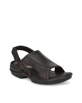 textured sandals with velcro fastening