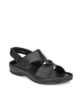 textured sandals with velcro fastening