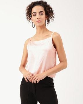 textured scoop-neck top