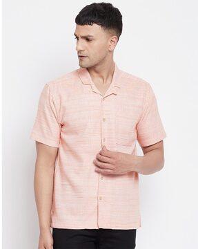 textured shirt with patch pocket