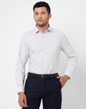 textured shirt with patch pocket