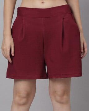 textured shorts with elasticated waist