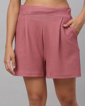 textured shorts with elasticated waist