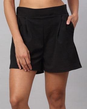 textured shorts with elasticated waistband