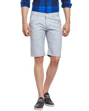 textured shorts with insert pockets