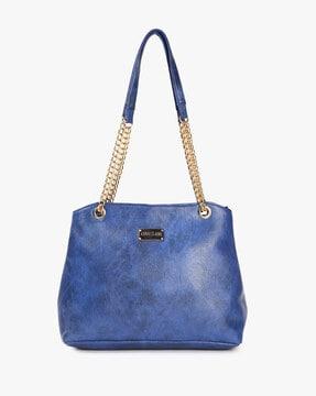 textured shoulder bag with chain strap