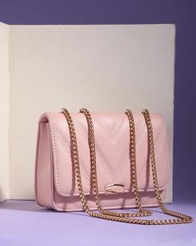 textured shoulder bag with chain straps