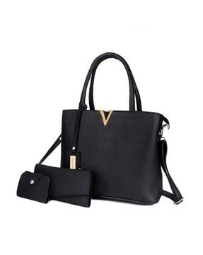 textured shoulder strap handbag with pouches