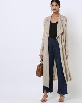 textured shrug with notched lapel