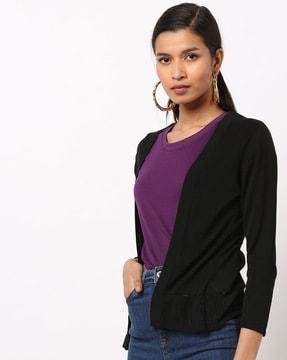 textured shrug with perforation