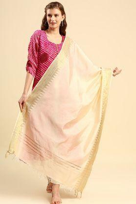 textured silk womens festive wear dupatta - cream