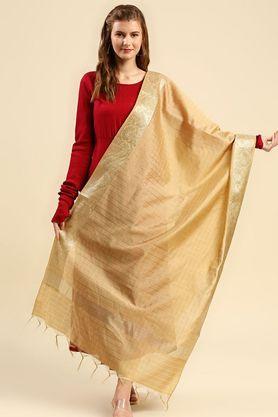 textured silk womens festive wear dupatta - gold