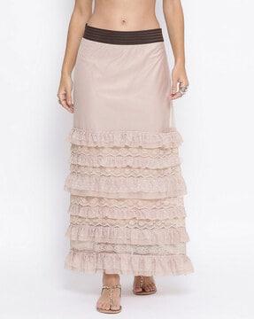 textured skirt with elasticated waistband