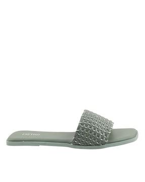 textured slides with synthetic upper