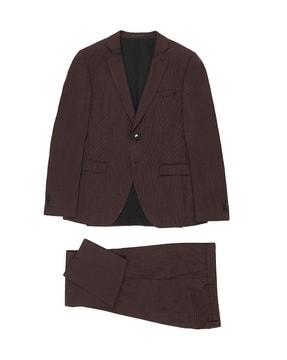 textured slim fit 2-piece suit