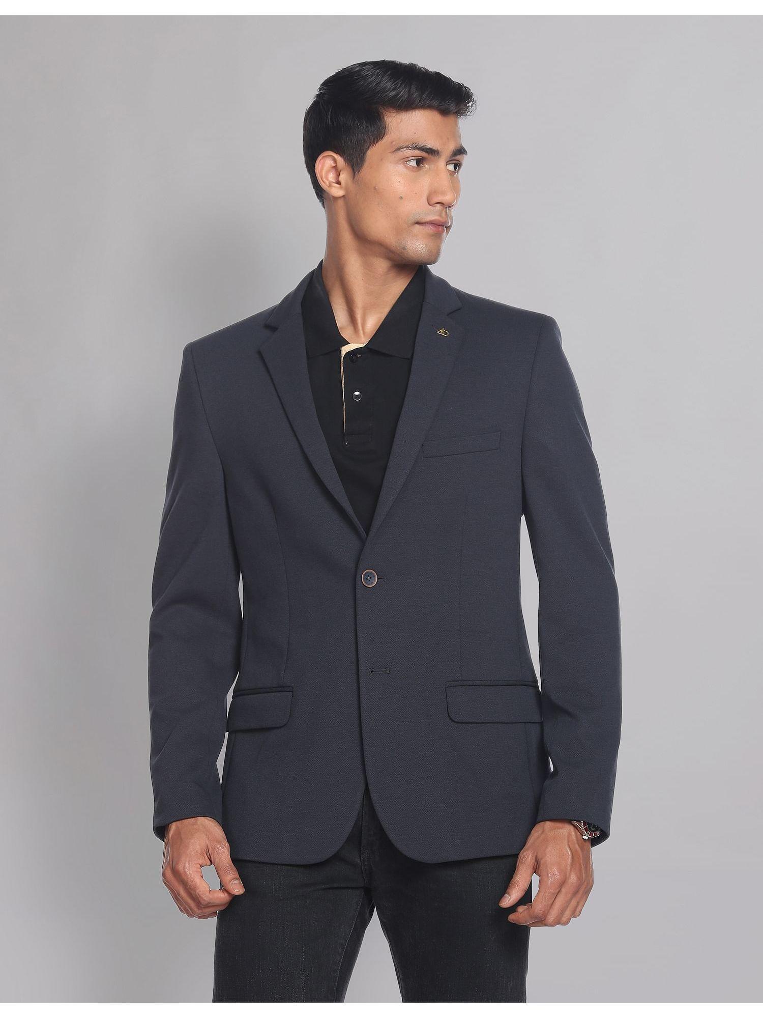 textured slim fit blazer