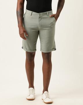 textured slim fit city shorts