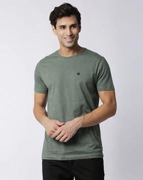 textured slim fit crew-neck t-shirt