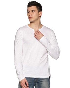 textured slim fit henley t-shirt