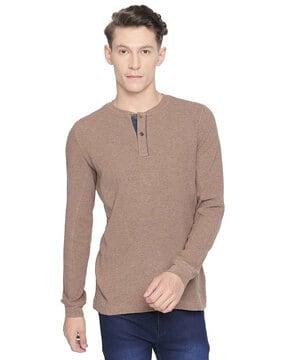 textured slim fit henley t-shirt