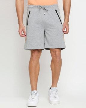 textured slim fit knit shorts